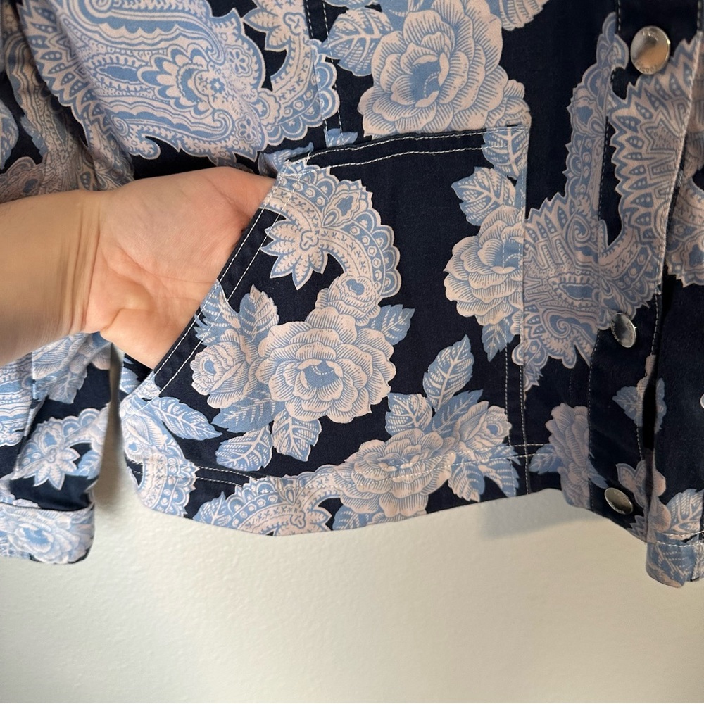 Evan Picone Blue Patterned Jacket - Picture 15 of 16